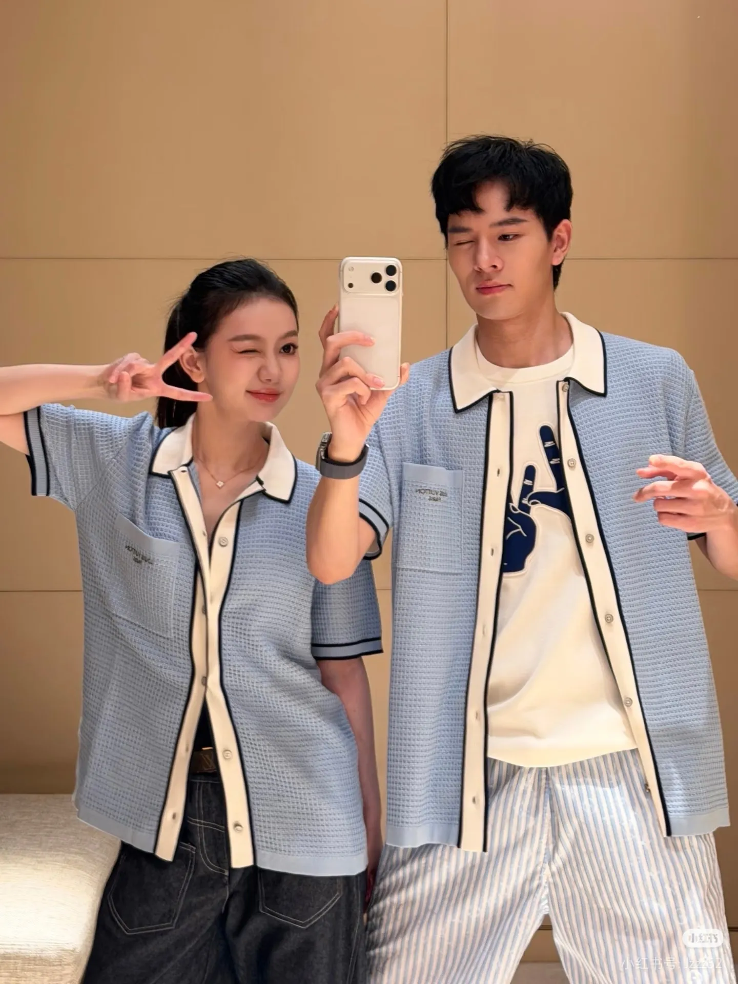 Louis Vuitton/Louis Vuitton pocket logo embroidered knitted short-sleeved shirt